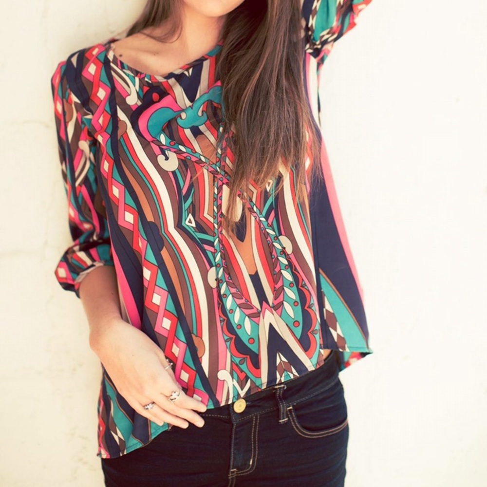 Aztec designed top